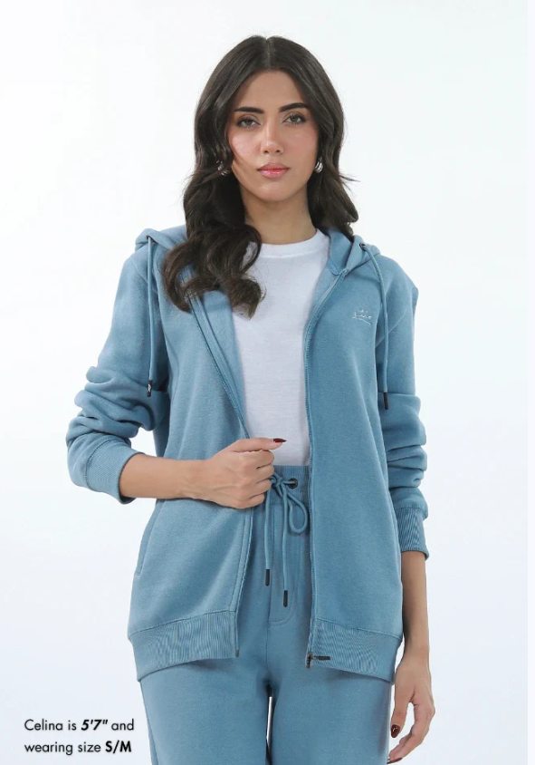 Zipper Hoodie - Mist Blue